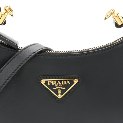 Prada Soft Calfskin Arque Shoulder Bag Black 8 of 11