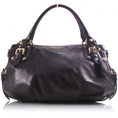 Prada Leather Buckles Tote Black 1 of 12