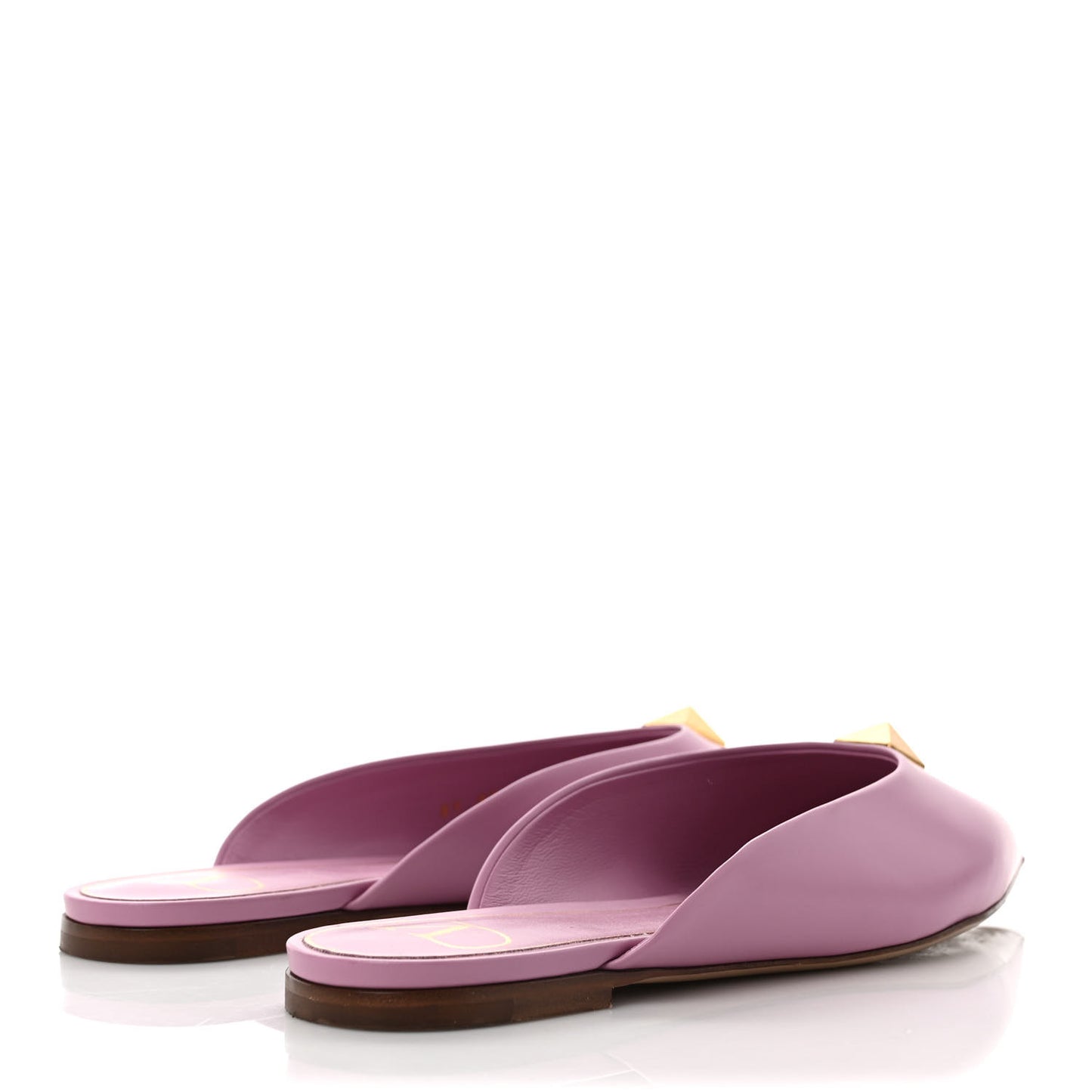 Calfskin Roman Stud Pointed Flat Mules 37 Giacinto