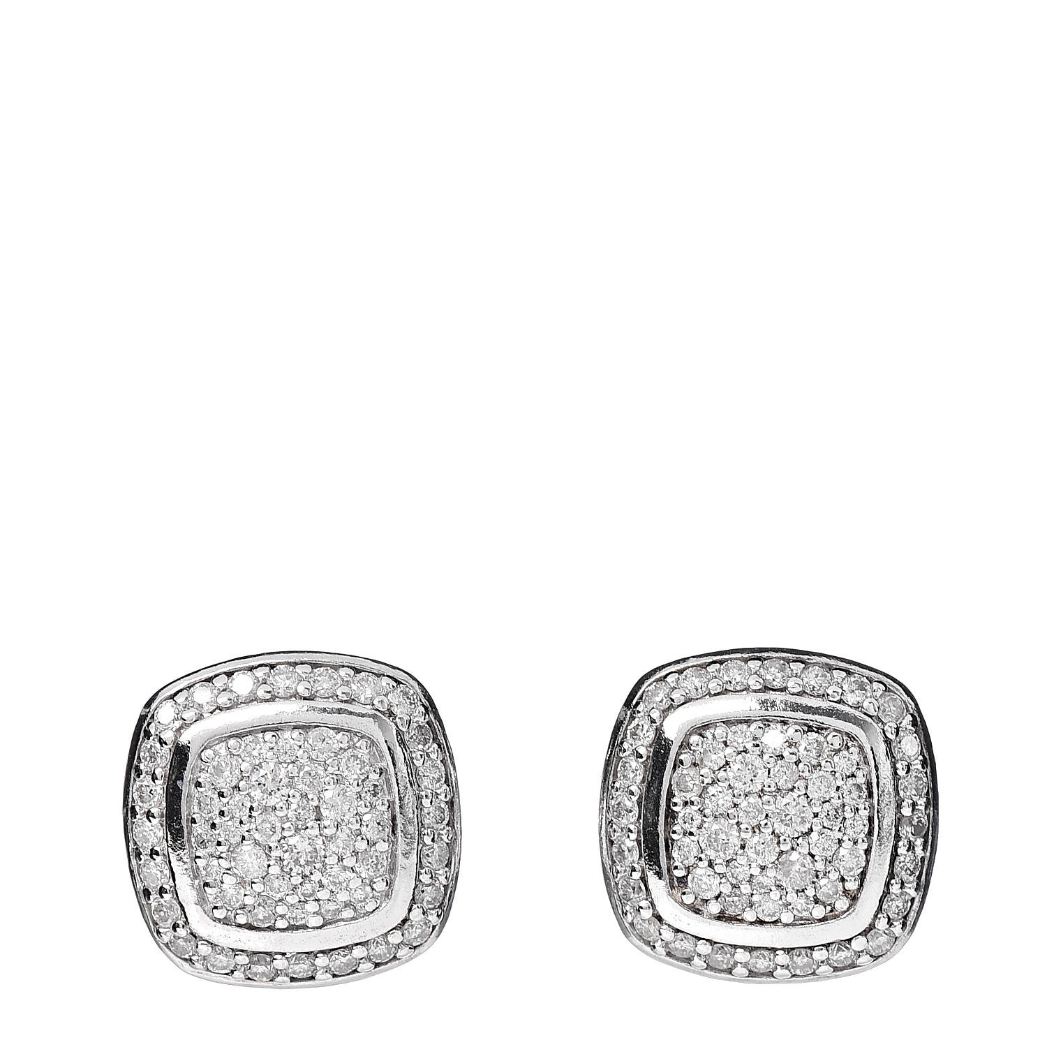 David Yurman Sterling Silver Diamond 7mm Pave Albion Earrings 1 of 4