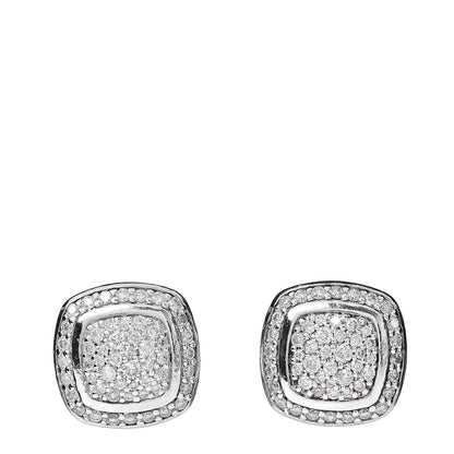 David Yurman Sterling Silver Diamond 7mm Pave Albion Earrings 1 of 4