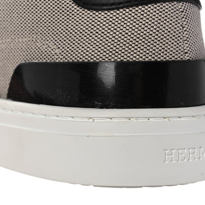 Hermes Canvas Calfskin Deep Sneakers 37 Prunoir Black 8 of 9