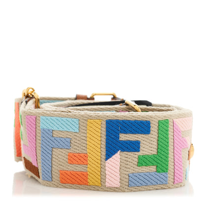 Fendi Canvas Calfskin FF 1974 Adjustable Strap You Multicolor Cuoio 2 of 6