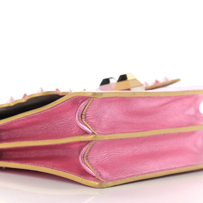 Fendi Vitello Catalan Mirror Scalloped Multi Studded Small Kan I Shoulder Bag Fuxia Chiaro 5 of 10