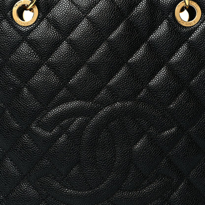 Chanel Caviar Quilted Petit Shopping Tote PST Black 7 of 10