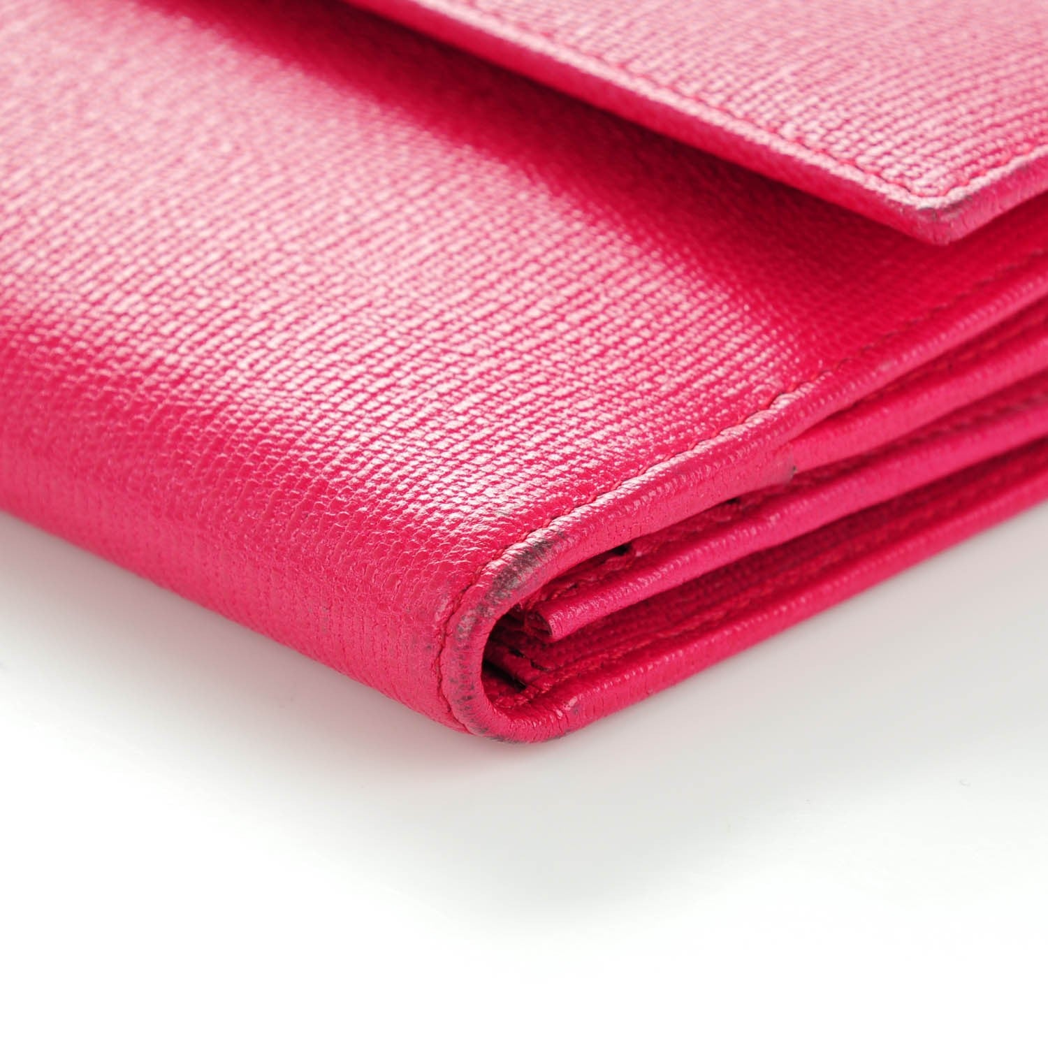 Saint Laurent Textured Calfskin Classic Y Wallet Fuchsia 7 of 7