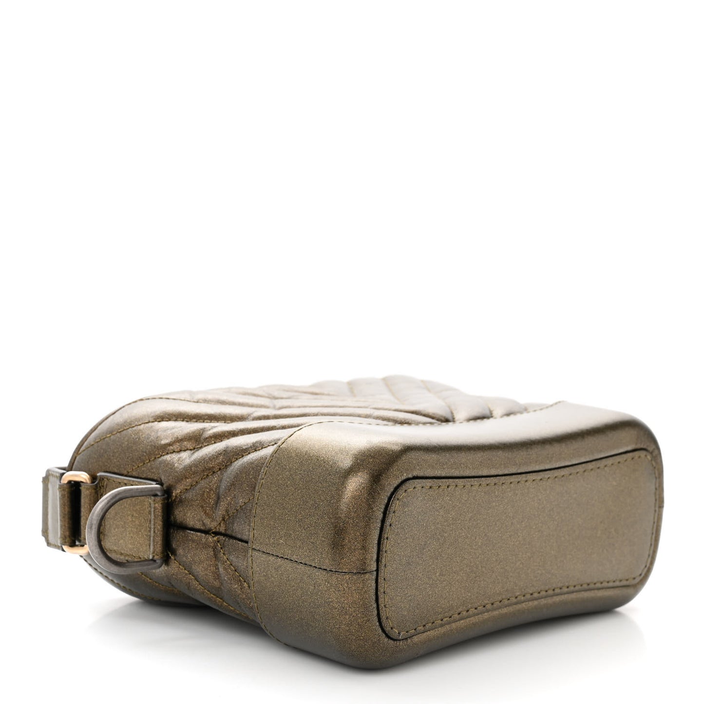 Metallic Calfskin Chevron Quilted Small Gabrielle Hobo Gold