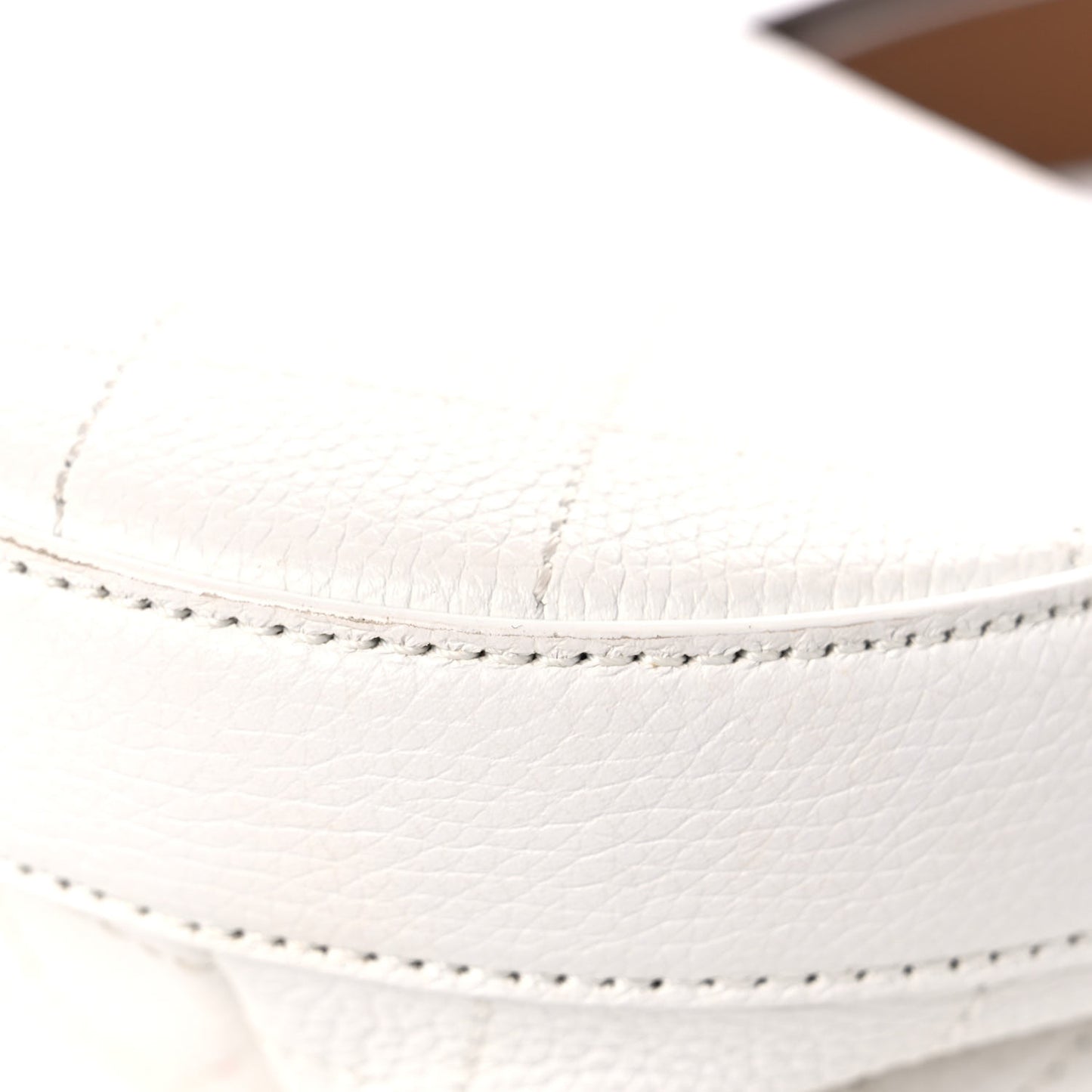 Calfskin Stitched Flap Bag White