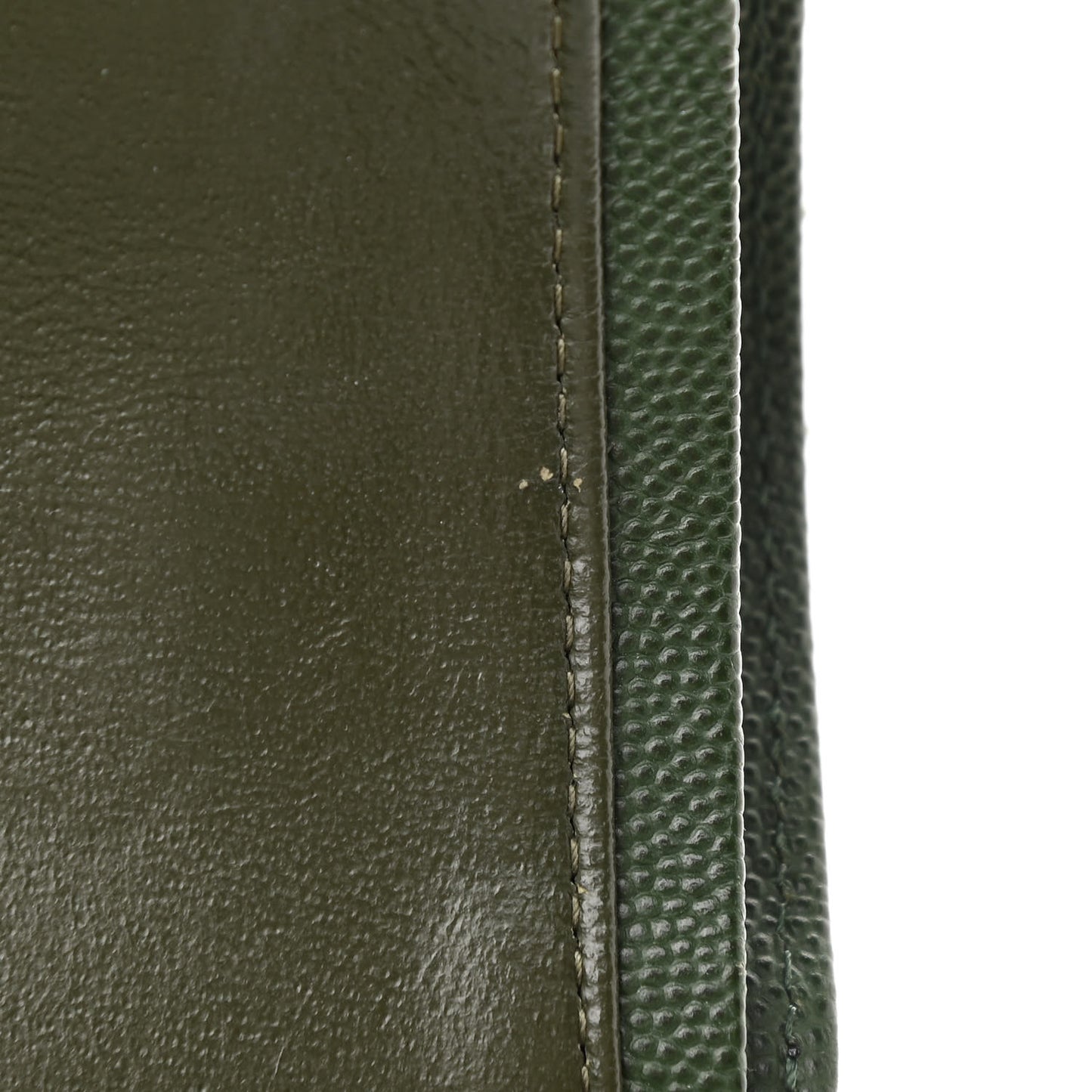 Caviar Quilted Jumbo Double Flap Dark Green