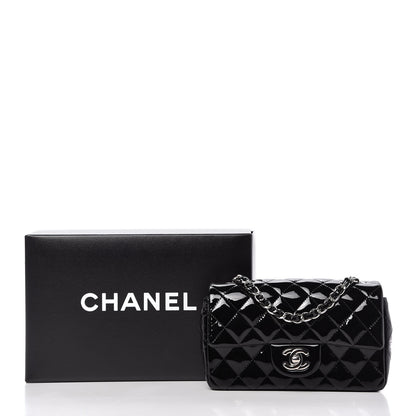Chanel Patent Calfskin Quilted Mini Rectangular Flap Black 10 of 10