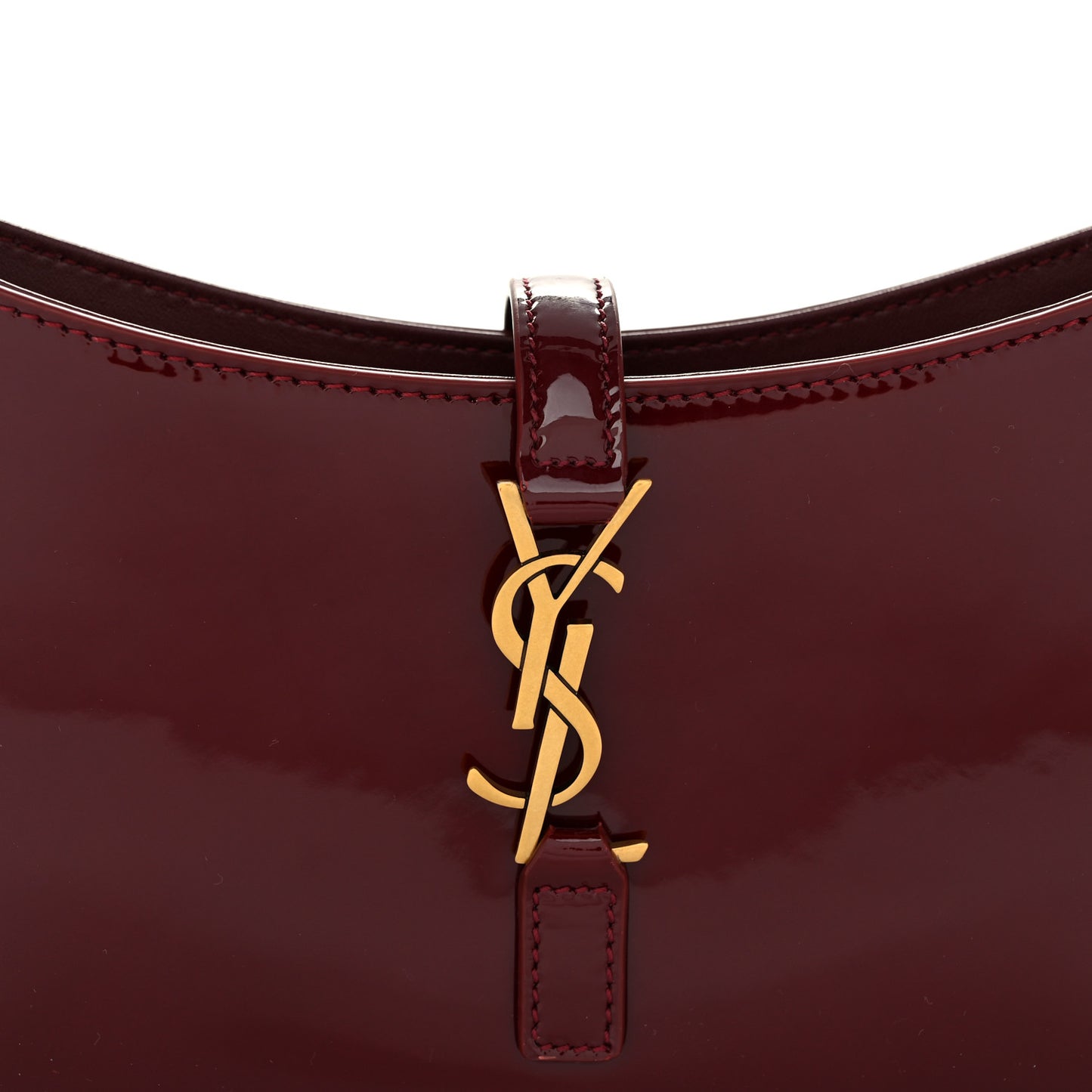 Patent Calfskin Le 5 A 7 Mini Hobo Red Grenat