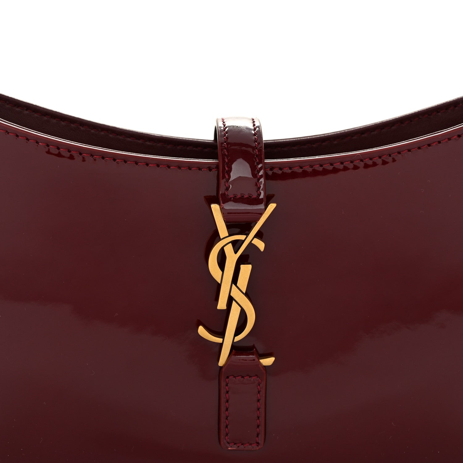 Saint Laurent Patent Calfskin Le 5 A 7 Mini Hobo Red Grenat 5 of 11