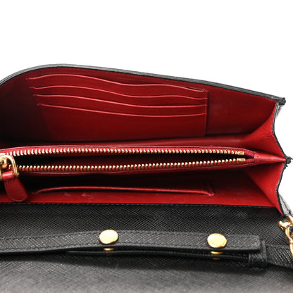 Prada Saffiano Lux Chain Wallet Black 4 of 12