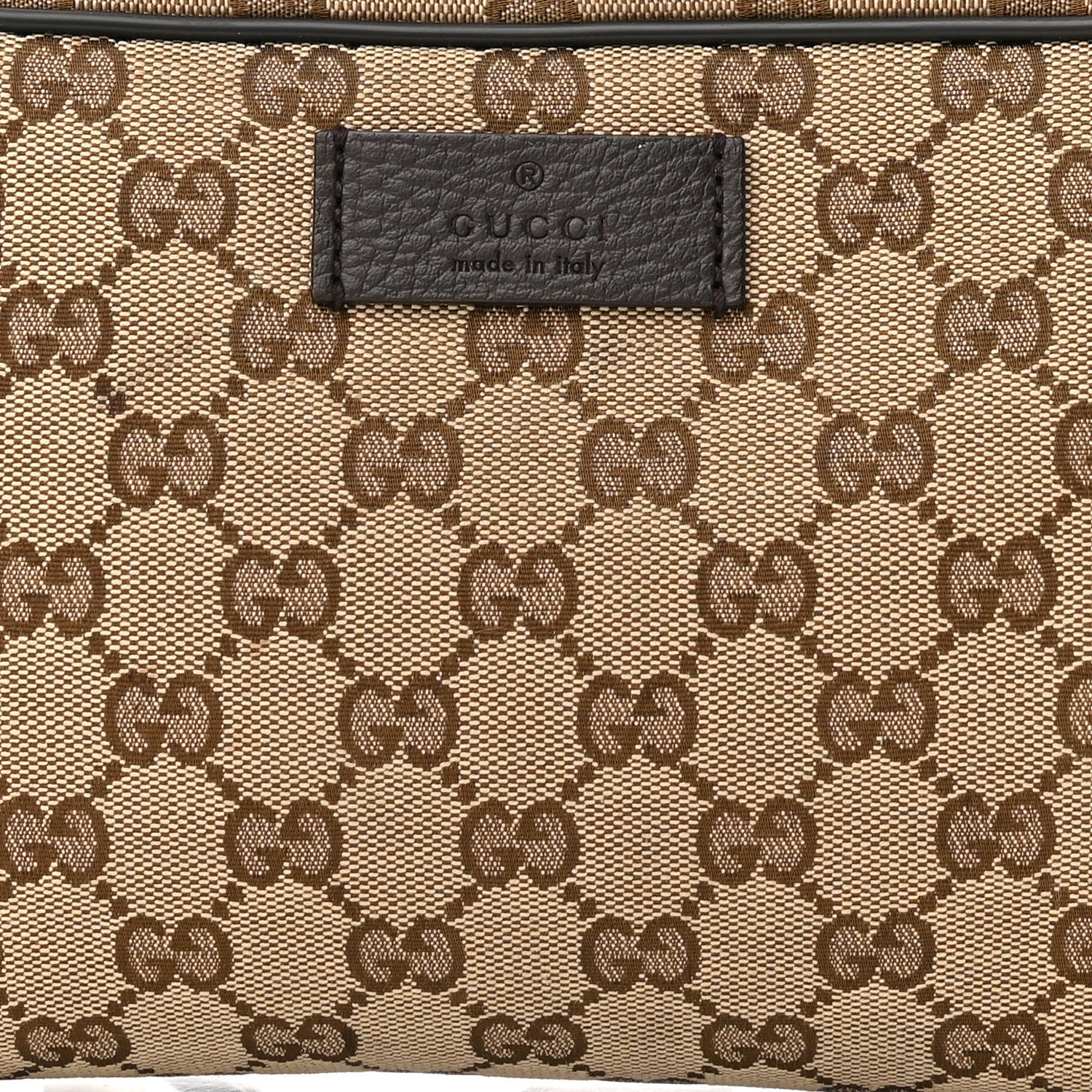 Gucci Monogram Dollar Calfskin Belt Bag Beige Ebony Testa di Moro Marrone Scuro 8 of 15
