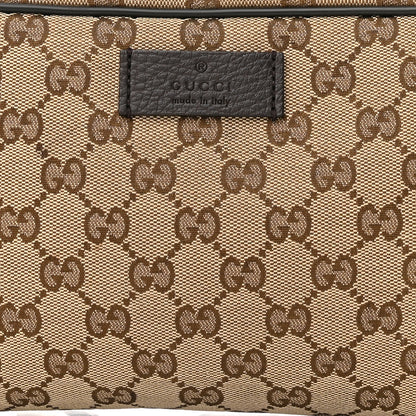 Gucci Monogram Dollar Calfskin Belt Bag Beige Ebony Testa di Moro Marrone Scuro 8 of 15