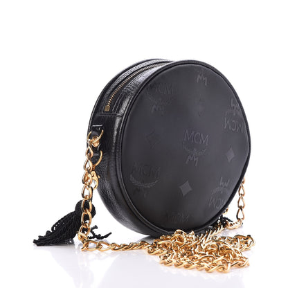MCM Monogram Coated Canvas Round Suzy Wong Crossbody Black 3 of 12