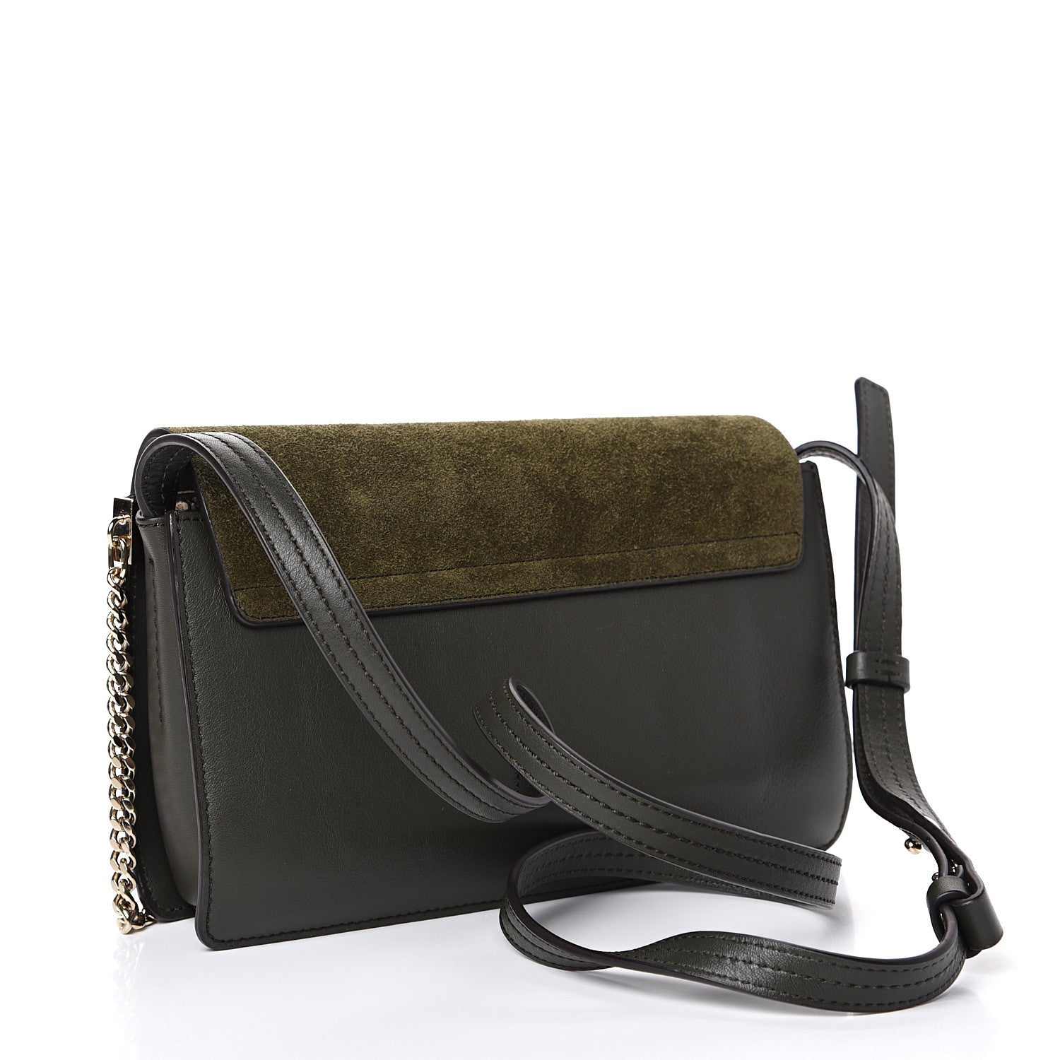 Chloe Suede Calfskin Small Faye Shoulder Bag Deep Forest 2 of 12