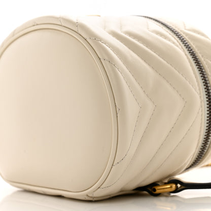 Gucci Calfskin Matelasse Mini GG Marmont Round Backpack White 10 of 12