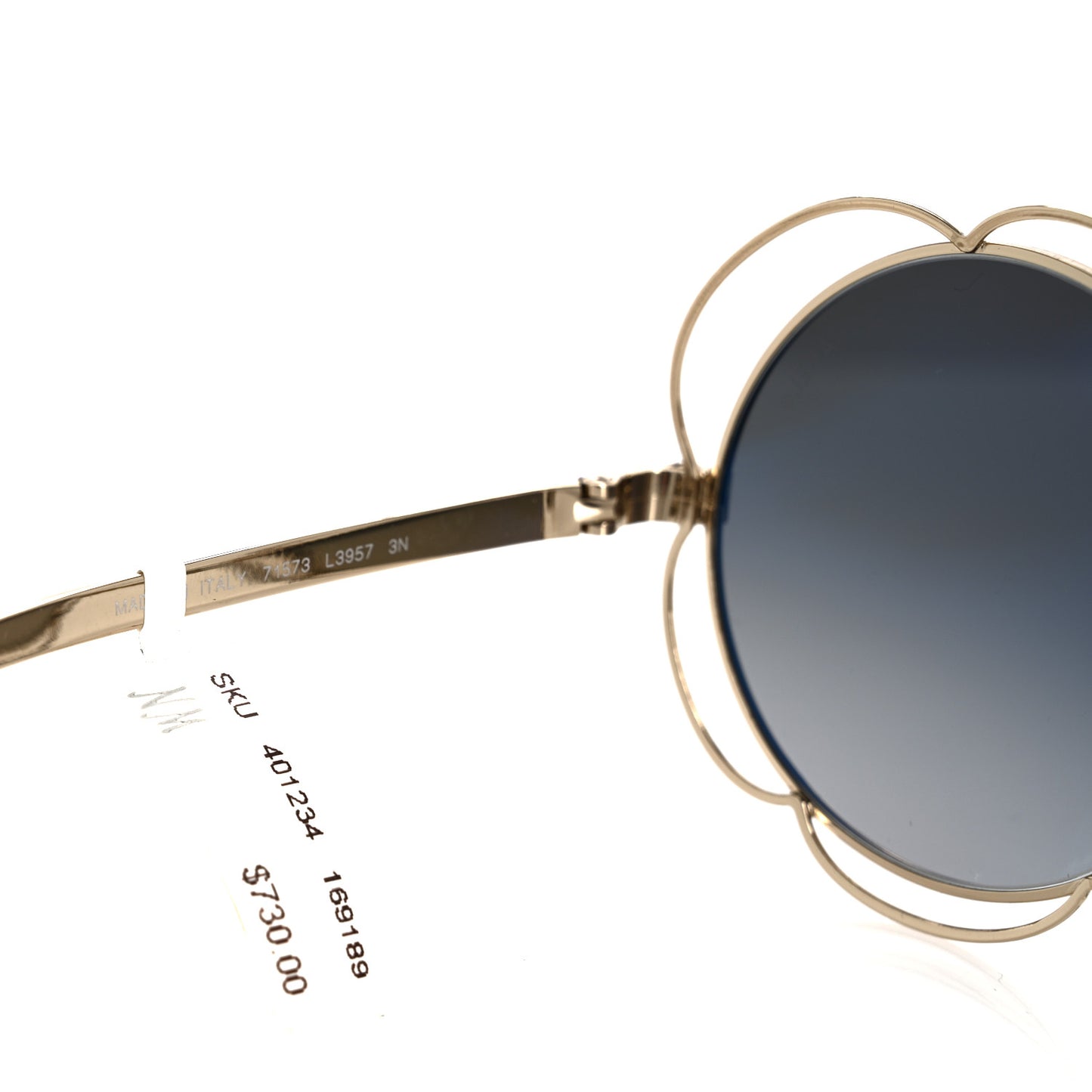 Metal Round Camellia Sunglasses 71573 Gold