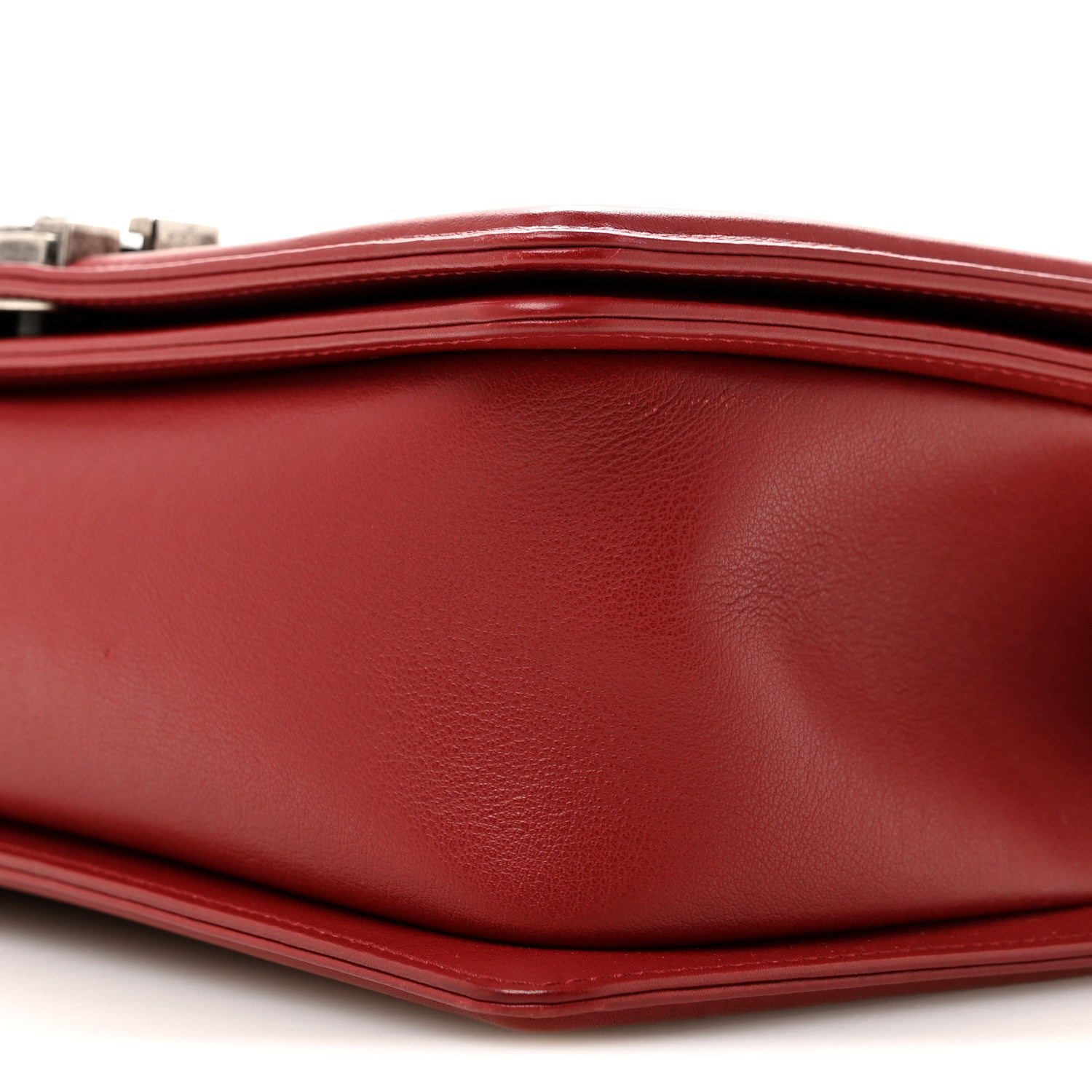 Chanel Calfskin Chevron Quilted Medium Boy Flap  Dark Red 10 of 14