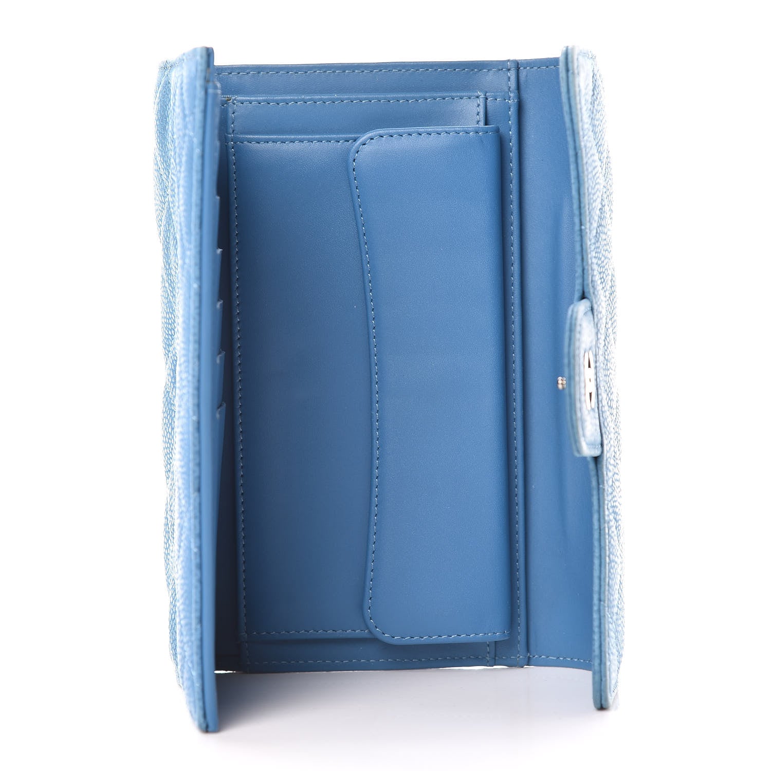 Chanel Iridescent Caviar Quilted Large Flap Wallet Blue 5 of 12