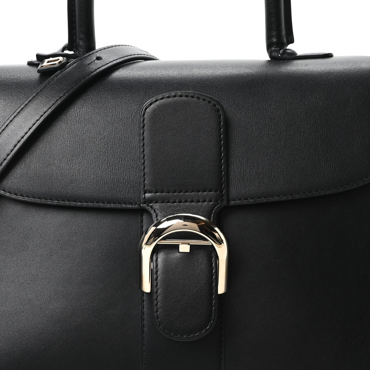 Delvaux Box Calfskin MM Brillant Satchel Black Black 9 of 11