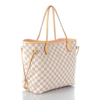 Louis Vuitton Damier Azur Neverfull MM Rose Ballerine 3 of 7