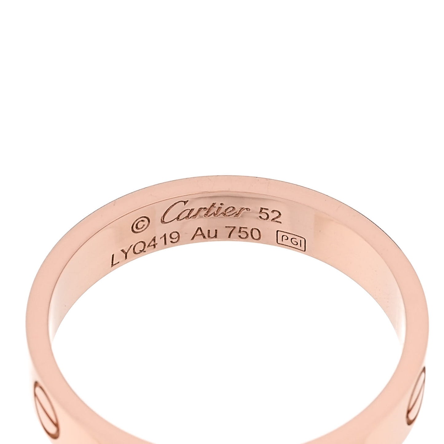 18K Pink Gold 3.5mm LOVE Wedding Band Ring 52 6