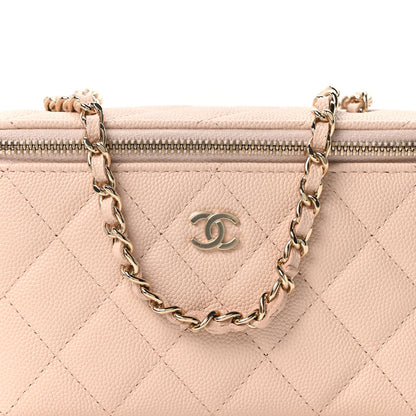 Chanel Caviar Quilted Small Vanity Case With Chain Light Beige 8 of 10