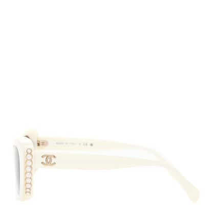 Chanel Acetate Pearl Cat Eye CC Sunglasses 5481-H-A White 3 of 8