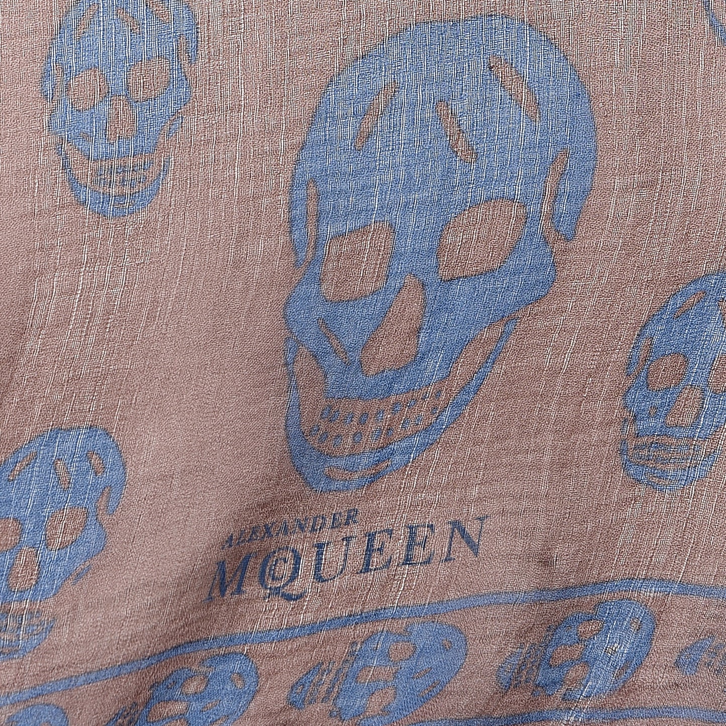 Silk Chiffon Skull Scarf Sapphire Light