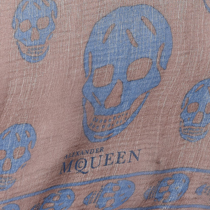 Alexander McQueen Silk Chiffon Skull Scarf Sapphire Light 3 of 5