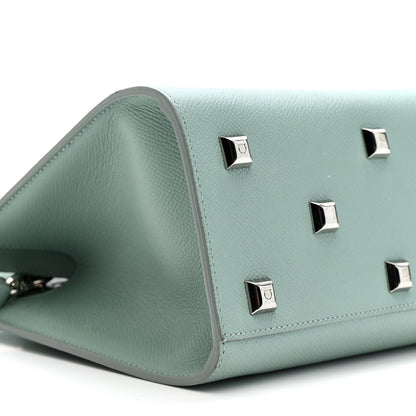 Salvatore Ferragamo Hammered Calfskin Small The Studio Box Bag Aqua Green 8 of 11