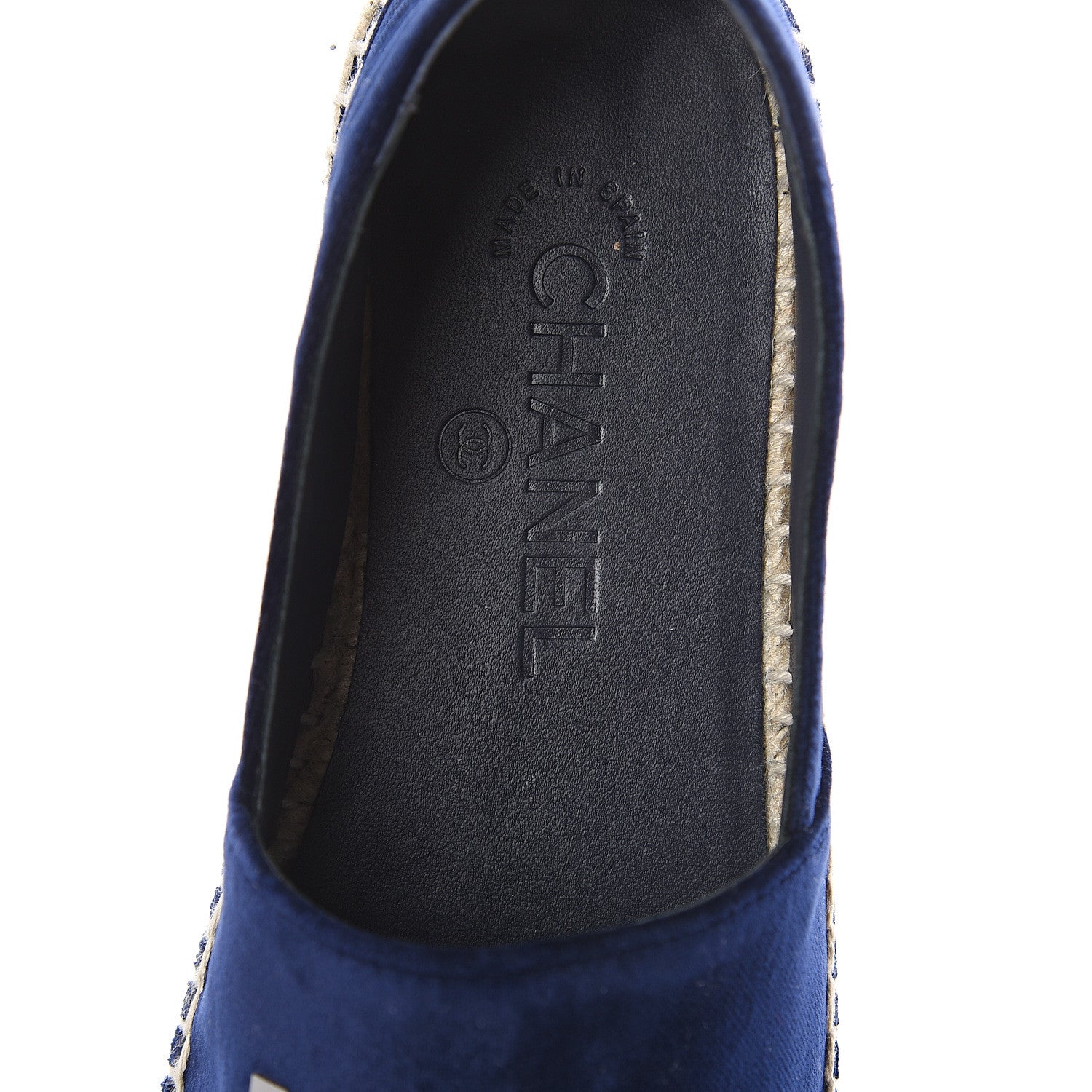 Chanel Velvet Logo Espadrilles 36 Navy Black 6 of 7