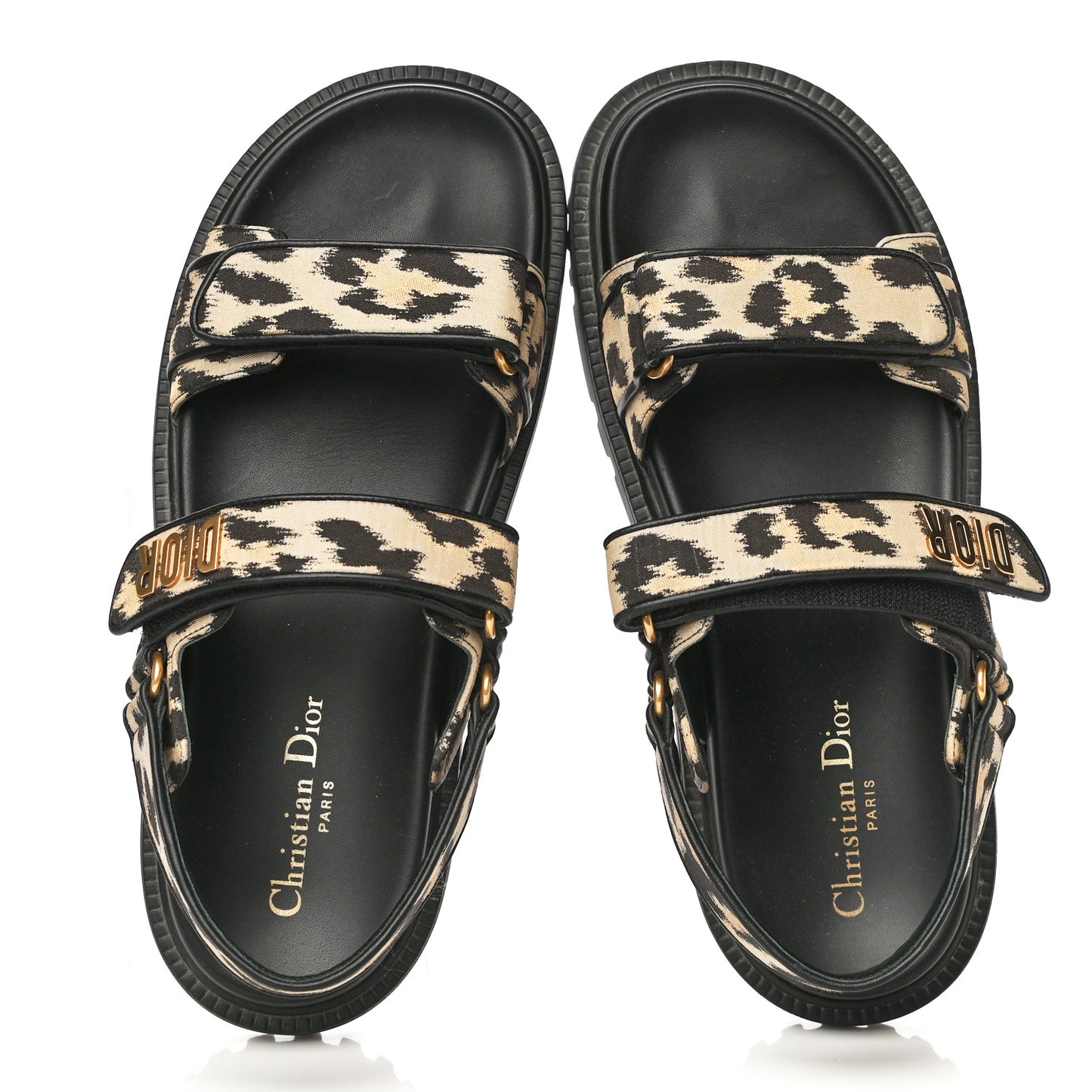 Technical Fabric Mizza Print DiorAct Sandals 41 Beige Multicolor