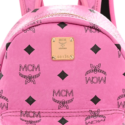MCM Visetos Side Stud Mini Stark Backpack Pink 7 of 9