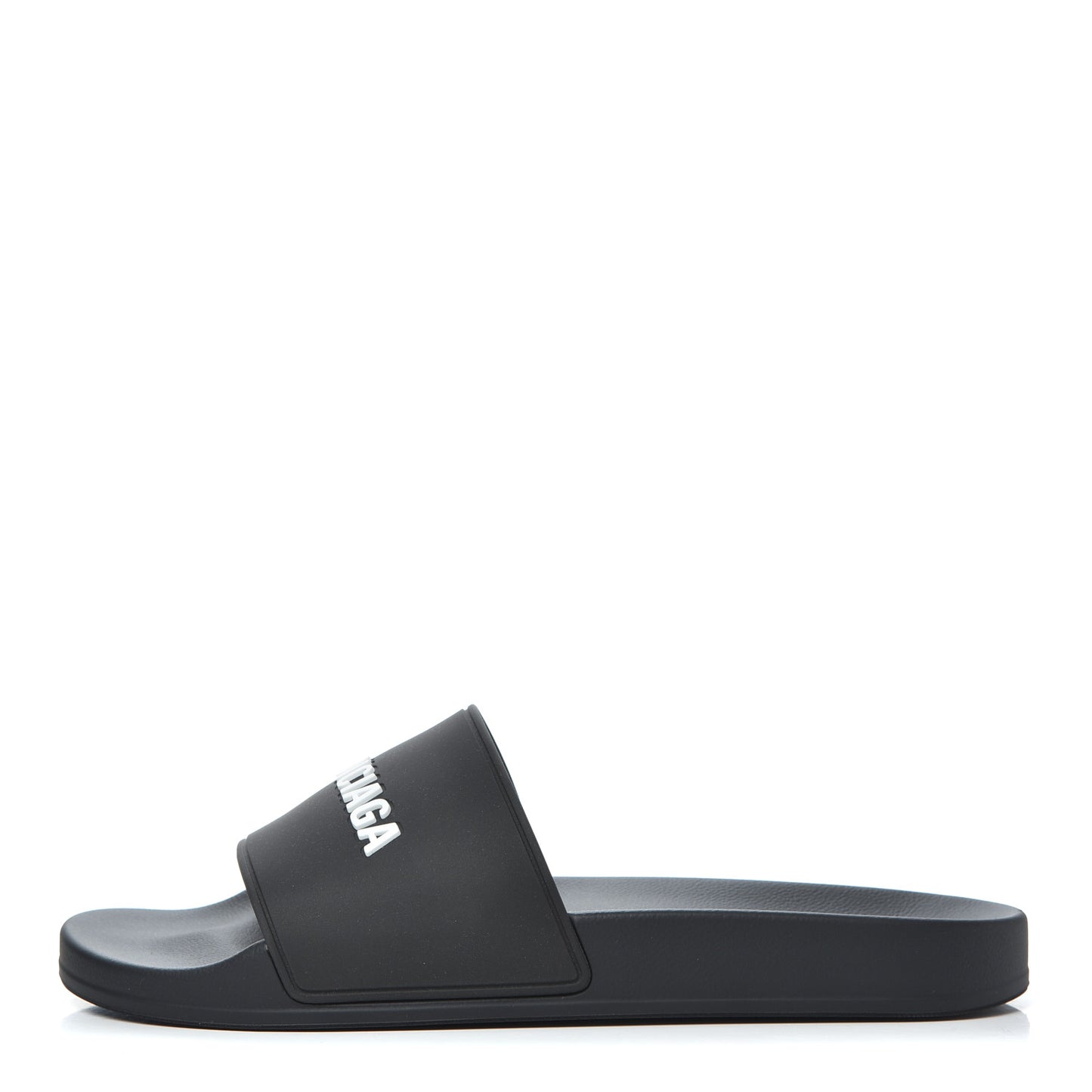 PVC Logo Mens Pool Slide Sandals 42 Black White