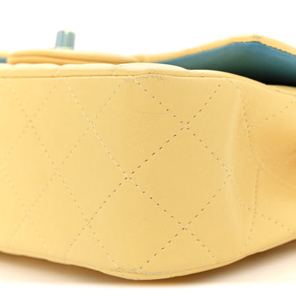 Chanel Lambskin Quilted Mini Rectangular Flap Yellow Blue 10 of 11