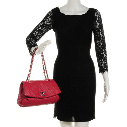 Chanel Calfskin Quilted CC Curvy Flap Red 2 of 9
