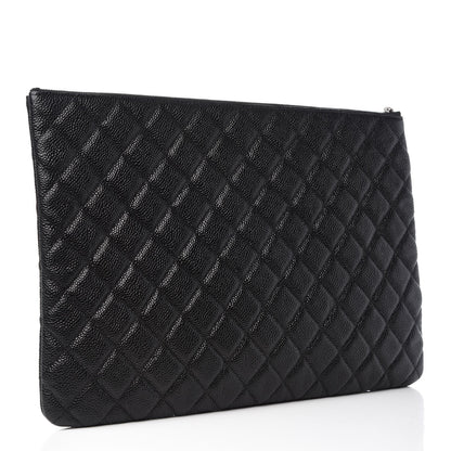 Chanel Caviar Quilted Large Cosmetic Case Black 6 of 14