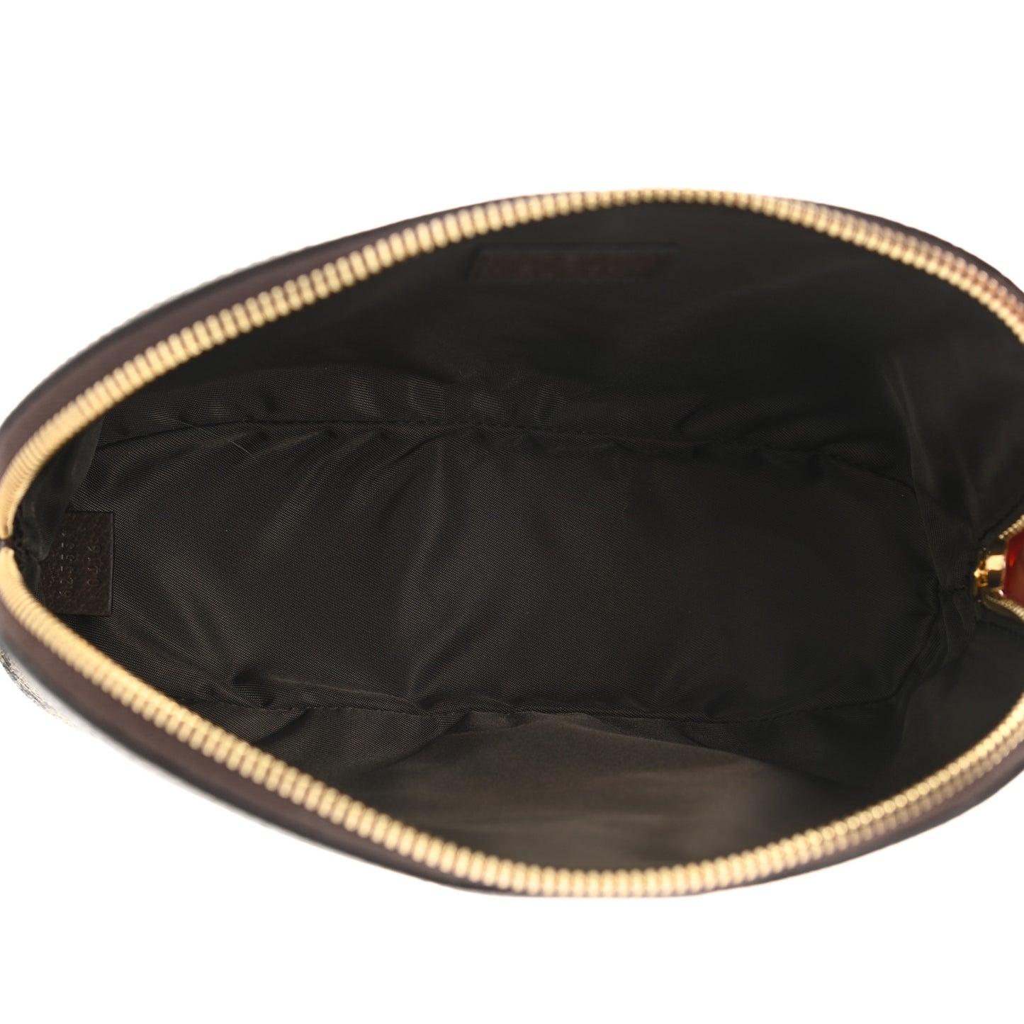 GG Supreme Monogram Textured Calfskin Web Large Ophidia Cosmetic Case Beige Ebony New Acero