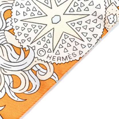 Hermes Silk De l'Ombrelle Aux Duels Twilly Ciel Rose Pale Orange 3 of 4