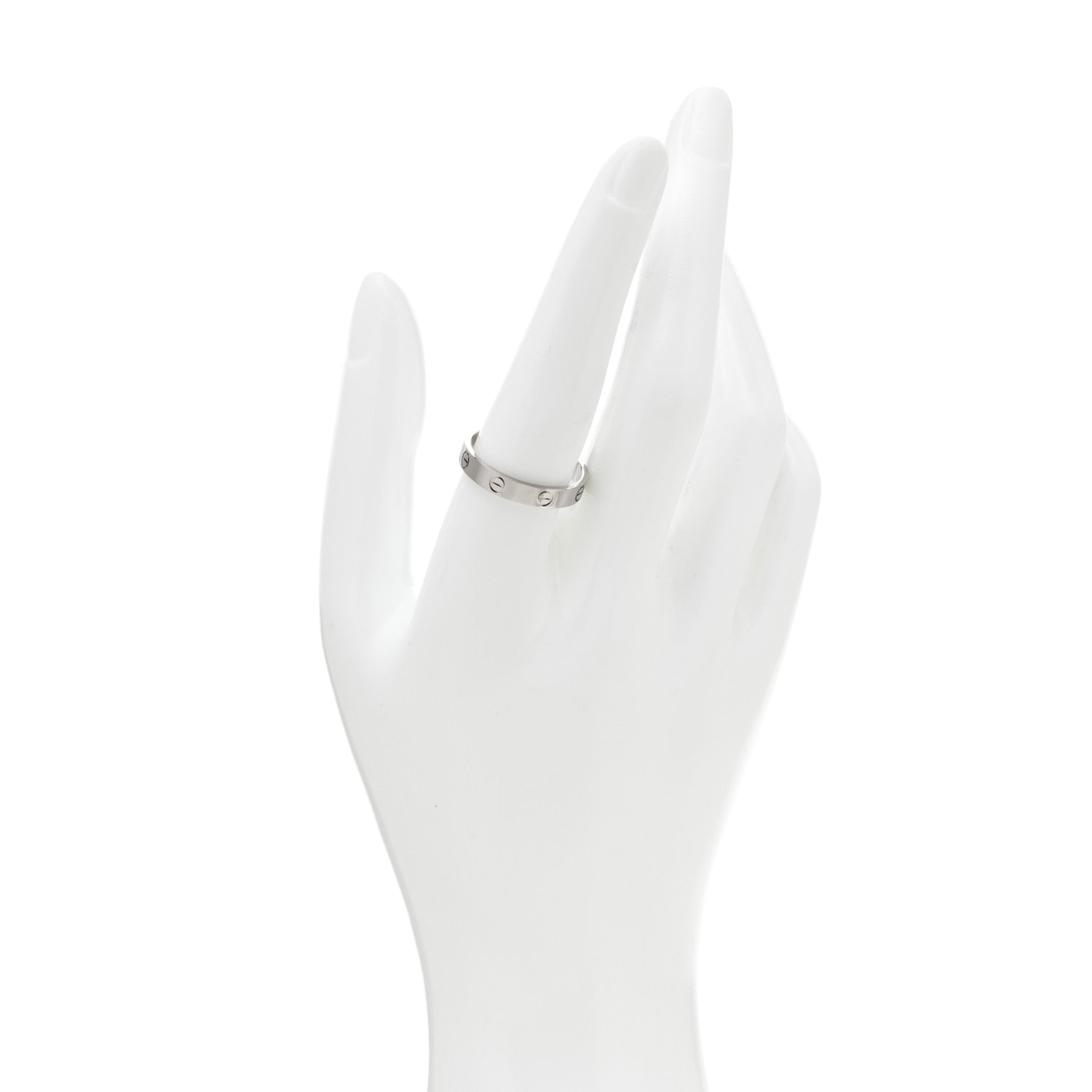 Cartier 18K White Gold 3.5mm LOVE Wedding Band Ring 60 9 2 of 4