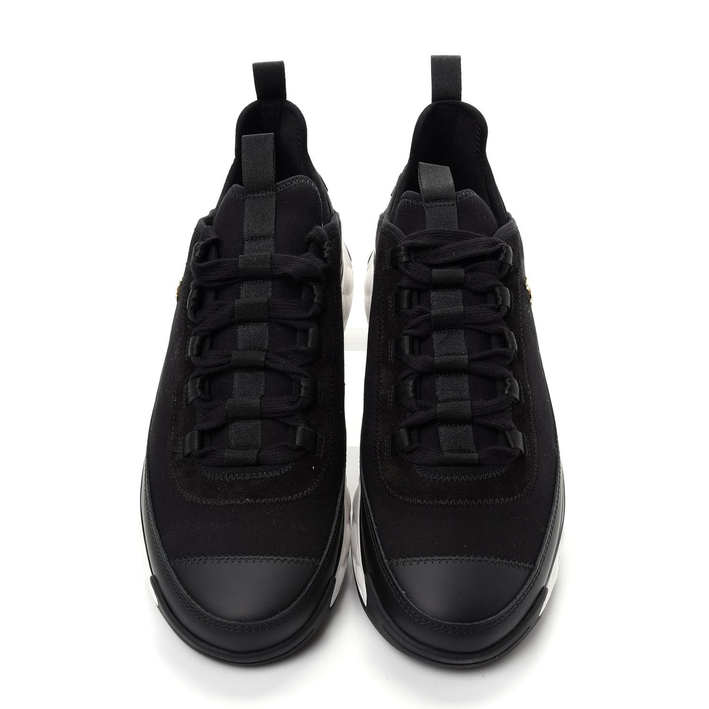 Velvet Calfskin Mixed Fibers CC Sneakers 41.5 Black