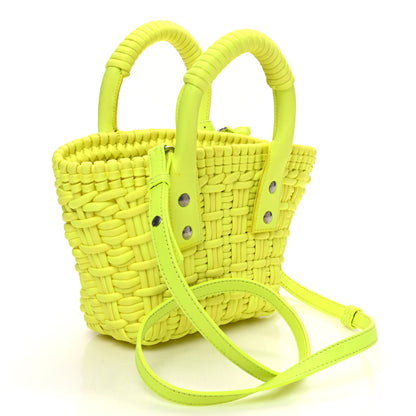 Balenciaga Faux Calfskin XXS Bistro Basket Fluo Yellow 3 of 12