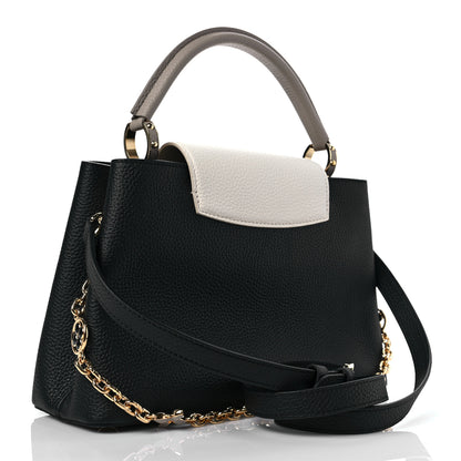 Louis Vuitton Taurillon Flower Chain Capucines MM Black Galet Gray Pearly Cream 3 of 7