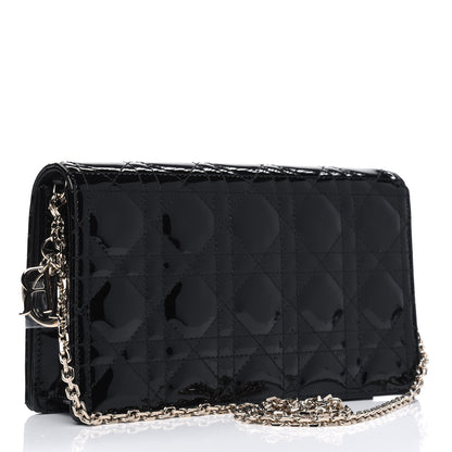 Christian Dior Patent Cannage Lady Dior Pouch Black 2 of 5