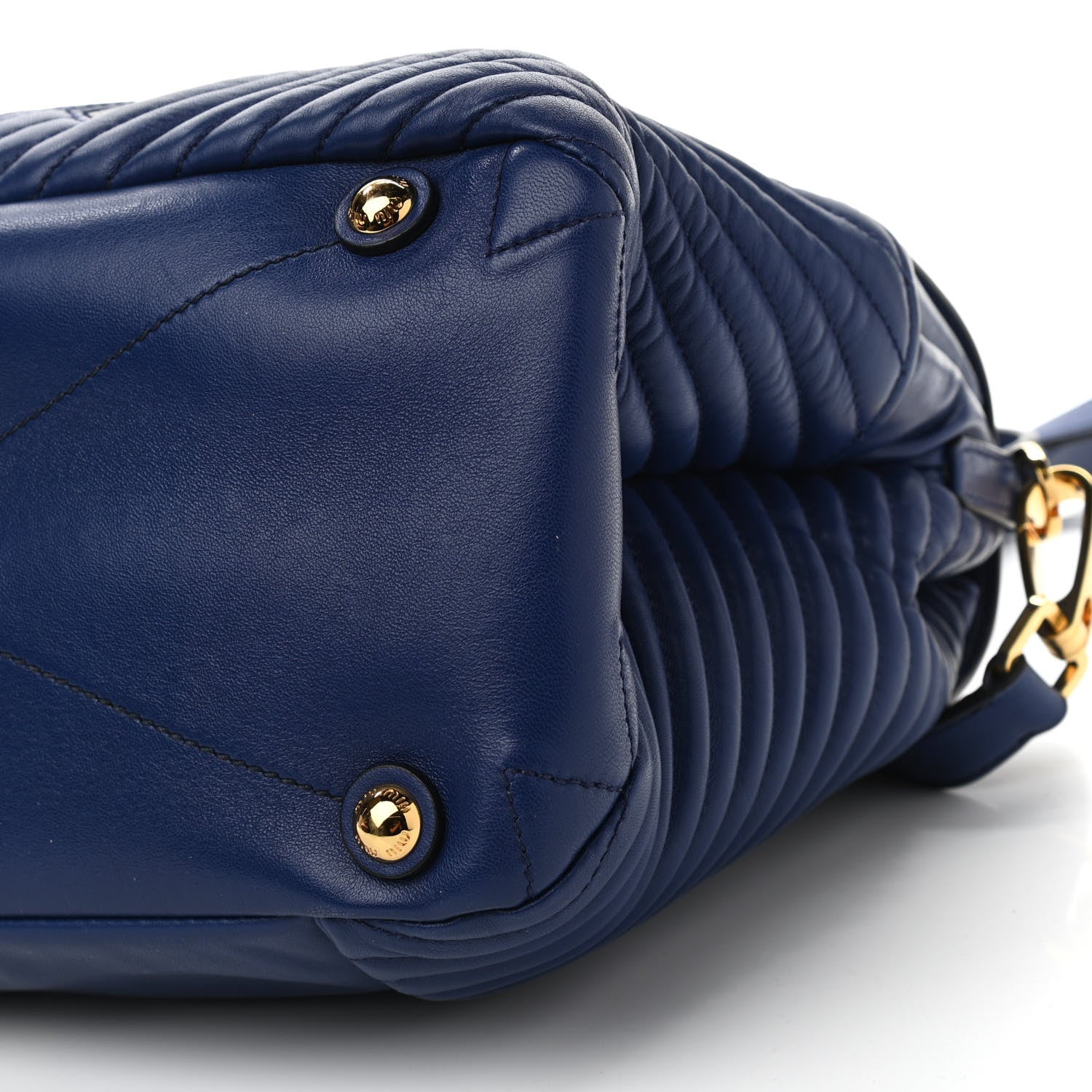 Miu Miu Nappa Matelasse Biker Shoulder Bag Inchiostro 10 of 12