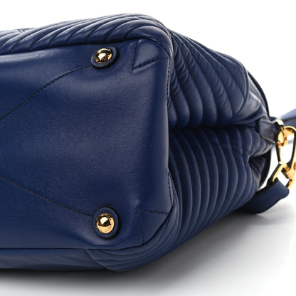 Miu Miu Nappa Matelasse Biker Shoulder Bag Inchiostro 10 of 12