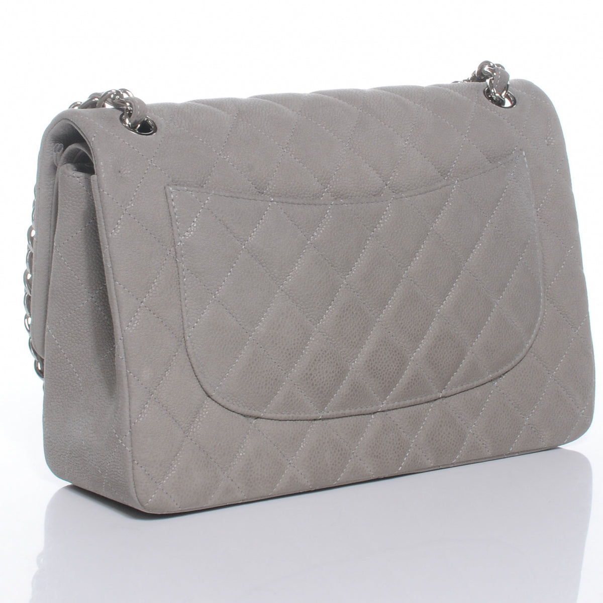 Chanel Iridescent Caviar Jumbo Double Flap Grey 3 of 9